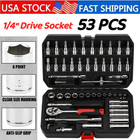 53pcs Mechanics Tool Set And Ratchet Socket Set 1 4in 3 8in Drive Set And Metric