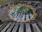 Vintage Matson Mirrored Vanity Tray Roses Flowers Perfume Tray Gold Large