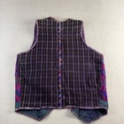 Vintage Handmade Embroidered Huipil Style Vest Geometric Boho Folk Multi-color