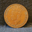 1945 British Honduras  belize  Cent  George Vi  Scarce  Km-21  bh19 