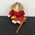 Handmade Fabric Doll Primitive Country Sunflower Dress Farmhouse Decor