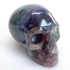 4 3   Natural Fluorite Hand Carved Crystal Skull realistic crystal Healing