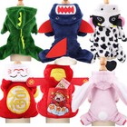 Pet Winter Clothes Warm 4 Legs Coral Fleece Cartoon Animal Costume For Dog Cat