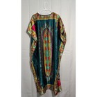 Teal Dashiki Kaftan Maxi Dress Bohemian African Print One Size