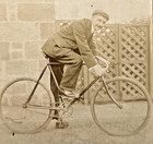 Man On Bicycle Vintage 1890 s Photograph 5f