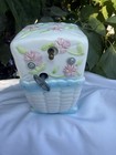 Ceramic Nursery Planter In The Form Of A Baby Cradle By Napco Also Play Music