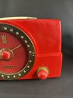 Rare Red Zenith Tube Radio Am fm Portable Mcm Bakelite H725 Vintage Works