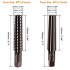 2pcs Mt3 Morse Taper Hand Reamer Set Coarse Finish H8 Accuracy Alloy Steel