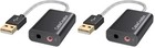 Usb Audio Adapter External Sound Card 3 5mm Headphone Mic Jack  Plug   Play  2-p
