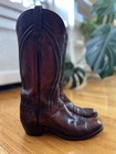 Lucchese San Antonio Vintage Western Boots Dark Cherry Leather Women   s 8 5a