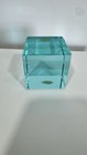 Signed Archimede Seguso Murano Blue Glass Cube Paperweight