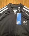 Adidas Originals Superstar Top Youth Track Jacket 3 Stripe Black white Sz S Nwt