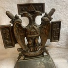 Vintage Fraternal Scottish Rite 32nd Degree Masonic Brass Eagle Bookends