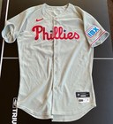 2025 Phillies  90 Team   Game Issued Grey Road Jersey - Mlb Coa