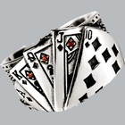 Mens Jewelry Vintage Poker Ring Royal Flush Adjustable 10-12