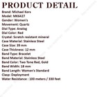 Michael Kors Mk6427 Parker Red Dial Two Tone Bracelet Fashion Women s Watch