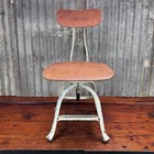 Vintage Industrial Swivel Chair Medical Dental Stool Toledo Style Masonite