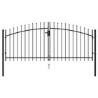 Vidaxl Woerden Double Door Fence Gate Black Powder Coated Steel 117 9  W X 68