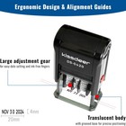 Date Stamp Set  2pcs Self-inking Rubber Stamp - 4mm X 20mm  Black   Red Ink