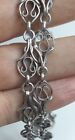 Rare Vintage  Silver Filigree Chain Necklace Long 19 1 4 Inches