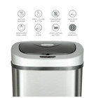 Nine Stars 13 Gallon Trash Can  Motion Sensor Kitchen Trash Can  Stainless Steel