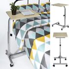 Laptop Desk Stand Rolling Adjustable Height Angle Sofa Overbed Food Tray Table 