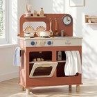 Kids Play Kitchen For Toddlers 1-3  Wooden Kitchen Playset   Chef Pretend