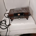 Vintage Sears Grill Waffle Maker Brown white With Herbal  Floral Print Tested