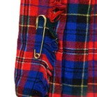 Adorable Red Plaid Kilt Skirt Girls 3x Button Straps  Fringe With Safety Pin