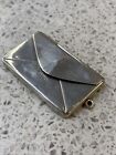 Antique Sterling Silver Envelope Stamp Holder Vintage
