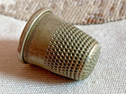 Antique English Solid Nickel Silver Sewing Thimble No 3