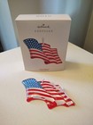 Hallmark Keepsake 2019 American Flag Wave Proudly Glass Ornament