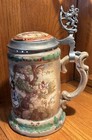 Josef Obermaier Hand Painted German Lidded Beer Stein Excellent Condition 8 5   t
