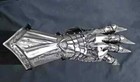 Medieval Knight Gauntlet Gloves Pair Brass Accents Crusader Armor Steel Gloves 