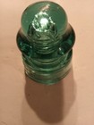 Hemingray 38 Glass Insulator Blue Green Electrical Cover  Paper Weight  Vg 