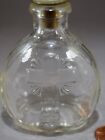 Vintage Antique Crown Top Embossed Glass Holy Water Bottle With Cross 4  Tall  2