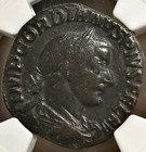 Gordian Iii Ae Sestertius Ad 238-244 Emperor Spear Globe Ngc F 4 5 4 5