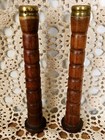Antique Sewing Spindles Spools Bobbins Industrial Textile Mill Wood Brass Set 2