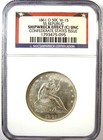 1861-o Csa Seated Liberty Confederate Half Dollar Ss Republic 50c W-15 - Ngc Unc