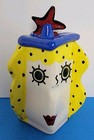 Jerilynn Babroff 10 75  Tall Face Cookie Jar - Vase With Star Lid 