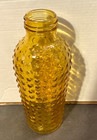 Vtg 1970 s Mid-century Modern Amber Glass Vase jar bottle-dps Dots-8   high-euc