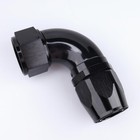  -20 An Swivel One Piece Full Flow Hose End Fitting  Black 20an 90 Degree