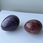 Vintage Hand Carved Purple red Marble Eggs 2 5        Polished Decorative Stone