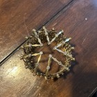 Vintage 1950s Expandable Chignon Hair Bun Cage Gold Tone  Prong Set Rhinestones