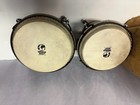 World Beat Percussion Bongo Drum Set In Oak Finish With Rawhide Drum Heads W Bag