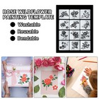 12 Pcs Rose Flower Stencils 7 8 X 7 8 Inch Reusable Rose Stencils For Paintin   