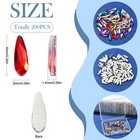 200pcs Glass Nail Art Teardrop Flatback Cabochons For Diy Nail Art Craft Decor
