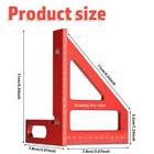 3d Multi Angle Measuring Ruler  Aluminum Alloy 45 90 Degree Woodworking 3d Fast 