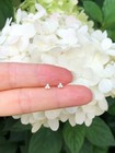 925 Sterling Silver Cz Gold Three Stone Stud Earrings Dainty Studs 3mm