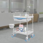 2 Tier Medical Carts Professional Utility Emergency Crash Drawers Dirt Bucket